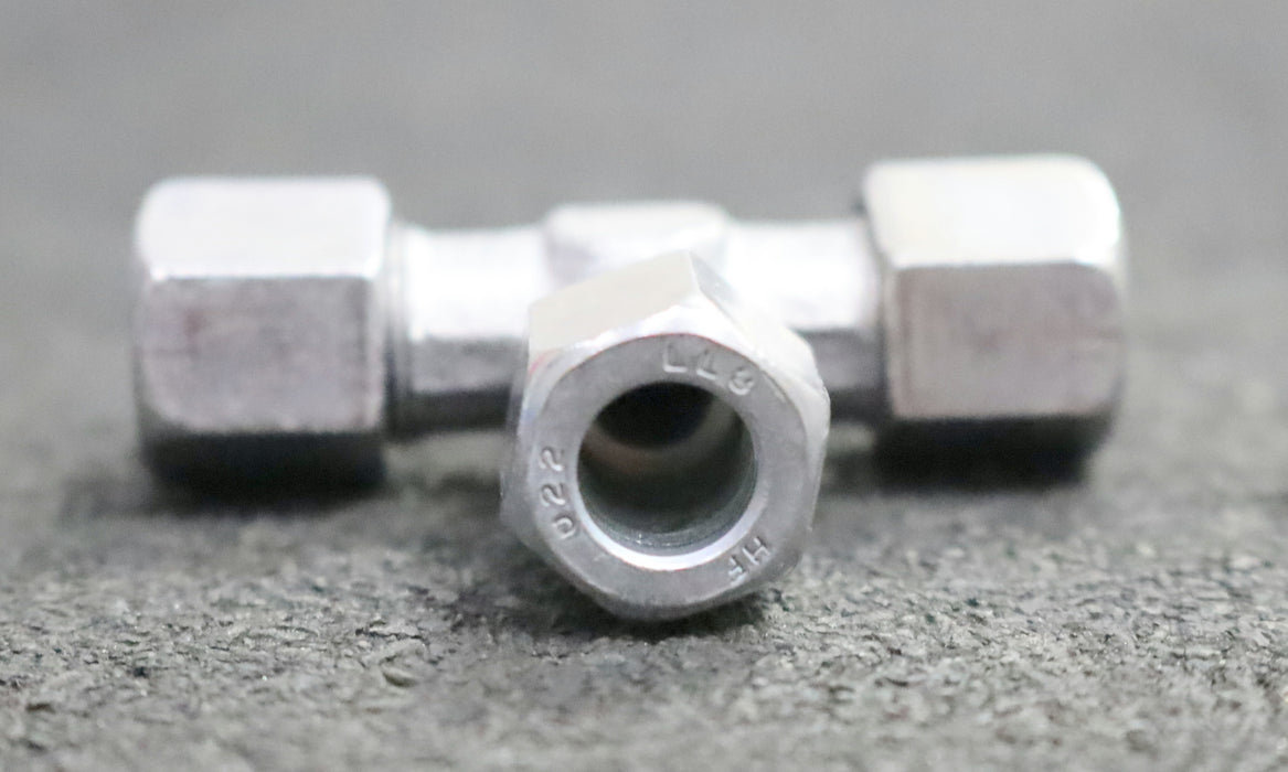 Bild des Artikels ERMETO-5x-T-Verschraubung-Typ:-T08-LL-AD8-PN100-verzinkt-Maße-gesamt-50x33x16mm