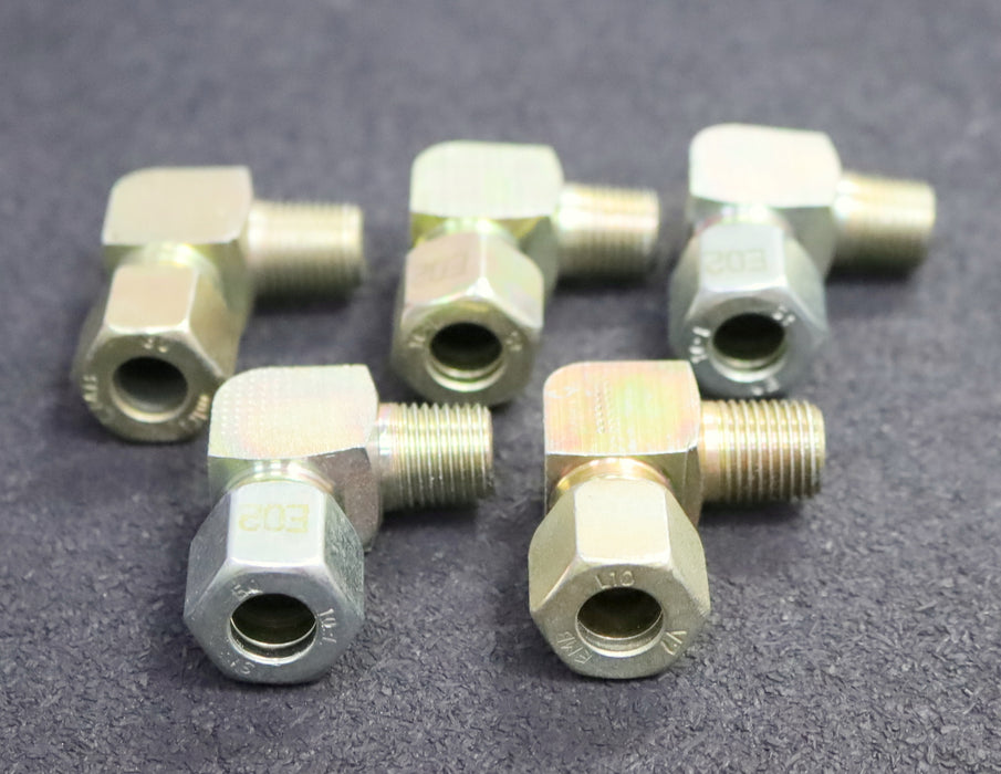 Bild des Artikels ERMETO-5x-Winkel-Einschraubverschraubung-Typ:-WE-10-ZLR-G-1/4"-AD10-PN630