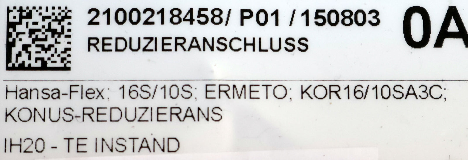Bild des Artikels ERMETO-Konus-Reduzieranschluss-Typ:-KOR-16/10SA3C-Maße-gesamt-48,2x34x34mm
