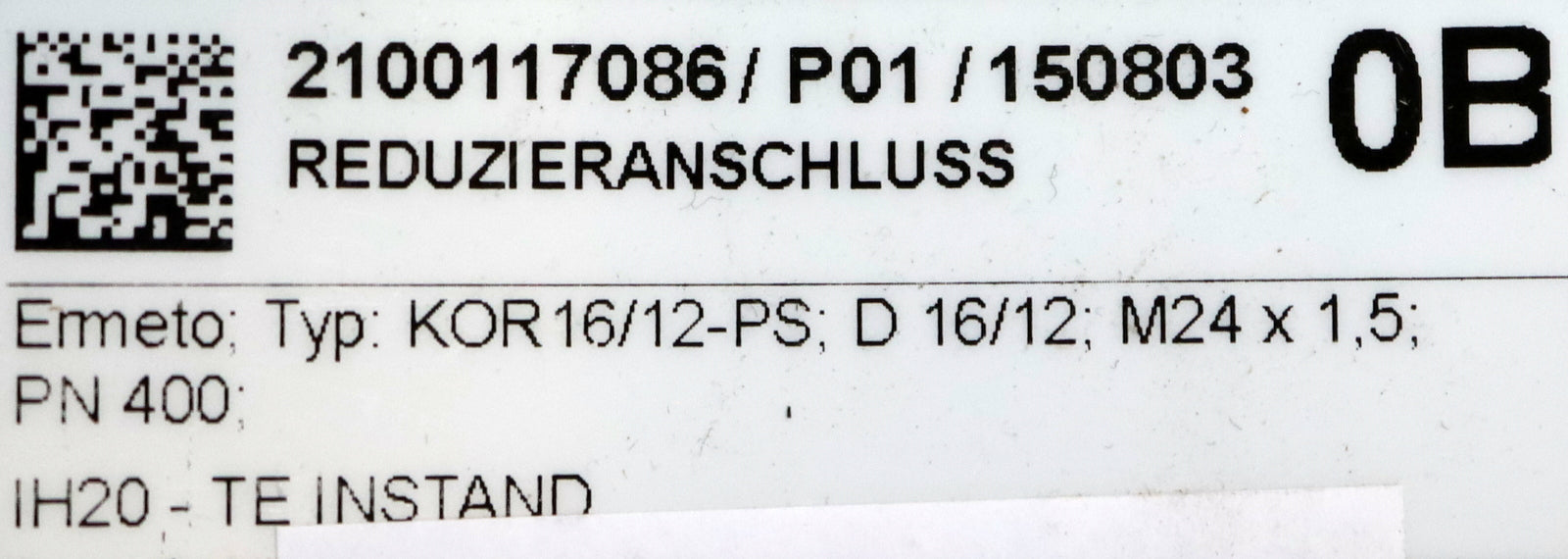 Bild des Artikels ERMETO-5x-Reduzieranschluss-Typ:-KOR-16/12-PS-M24x1,5-D16/12-PN400-51,7x33x33mm