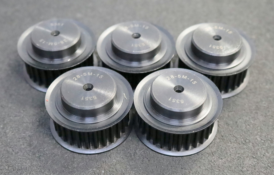 Bild des Artikels 5x-Stahl-Zahnscheibe-mit-beidseitiger-Bordscheibe-28-5M-15-Profil:-5M---28-Zähne