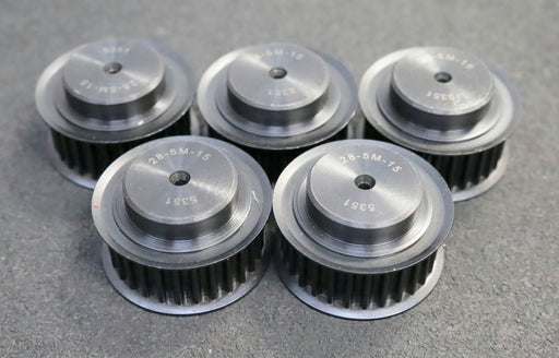 Bild des Artikels 5x-Stahl-Zahnscheibe-mit-beidseitiger-Bordscheibe-28-5M-15-Profil:-5M---28-Zähne