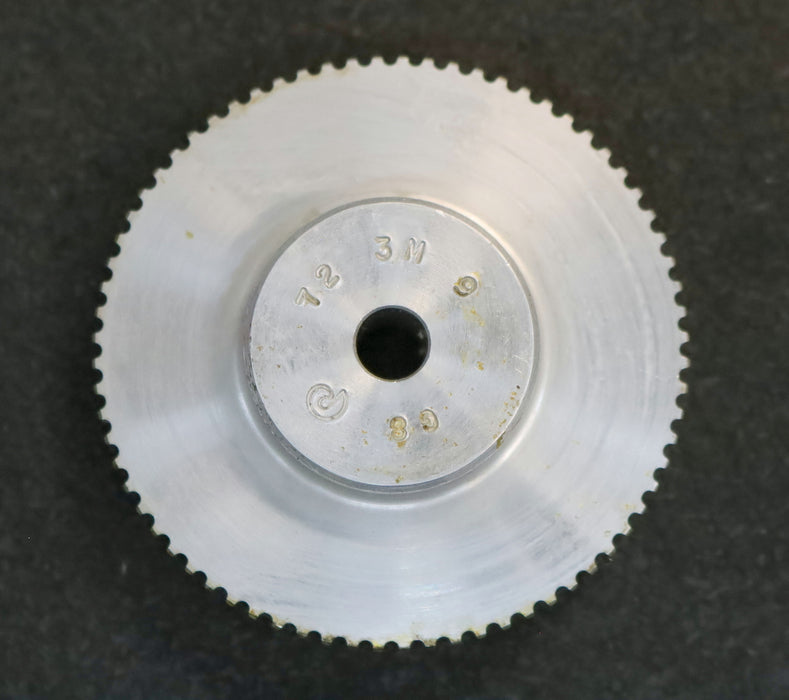 Bild des Artikels 2x-Aluminium-Zahnscheibe-Pulley-ohne-Bordscheibe-72-3M-09-Profil:-3M---72-Zähne