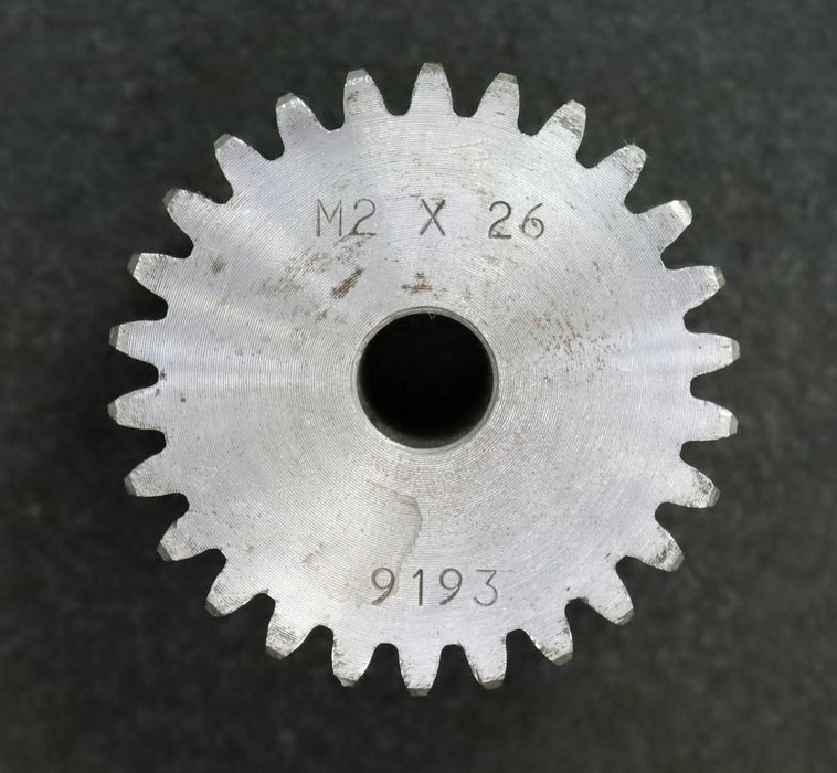 Bild des Artikels Stahl-Stirnzahnrad-Spur-gear-M2x26-Teilung:-6,28mm---26-Zähne-BohrungsØ-=-12mm
