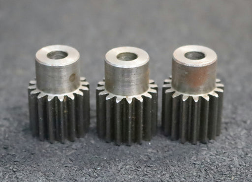 Bild des Artikels 3x-Stahl-Stirnzahnrad-Spur-gear-M1x16-Teilung:-3,14mm---16-Zähne-BohrungsØ-=-6mm