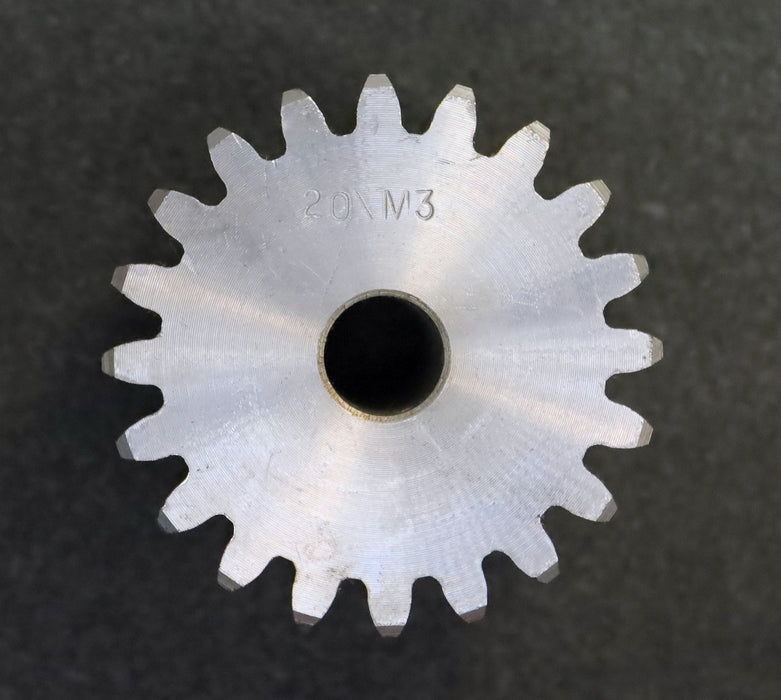 Bild des Artikels Stahl-Stirnzahnrad-Spur-gear-M3x20-Teilung:-9,42mm-20-Zähne-BohrungsØ--=-14mm