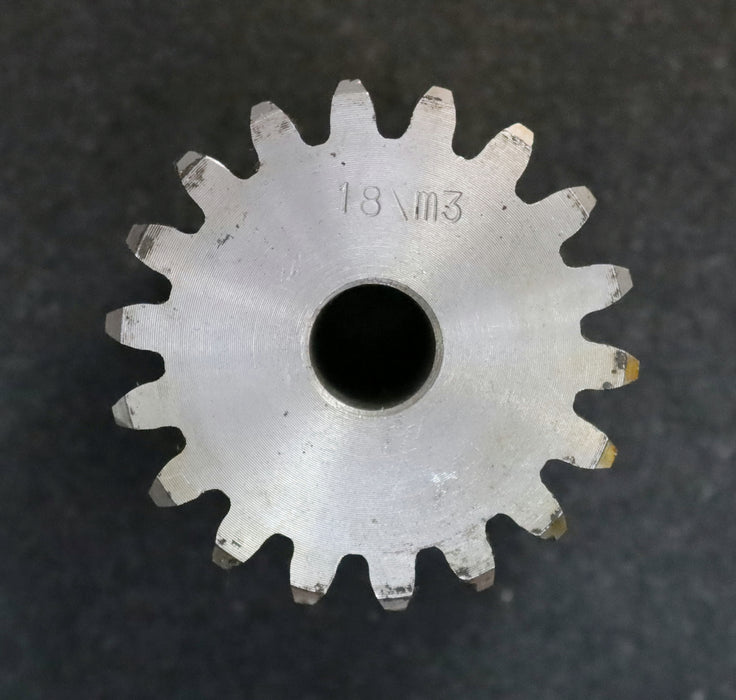 Bild des Artikels Stahl-Stirnzahnrad-Spur-gear-M3x18-Teilung:-9,42mm-18-Zähne-BohrungsØ--=-14mm