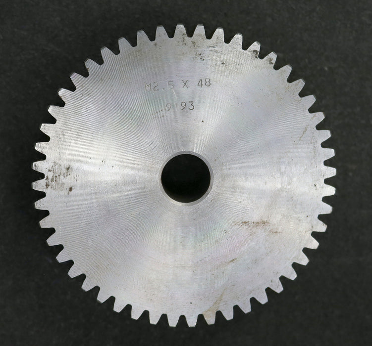 Bild des Artikels Stahl-Stirnzahnrad-Spur-gear-M2,5x48-Teilung:-7,85mm-48-Zähne-BohrungsØ--=-20mm