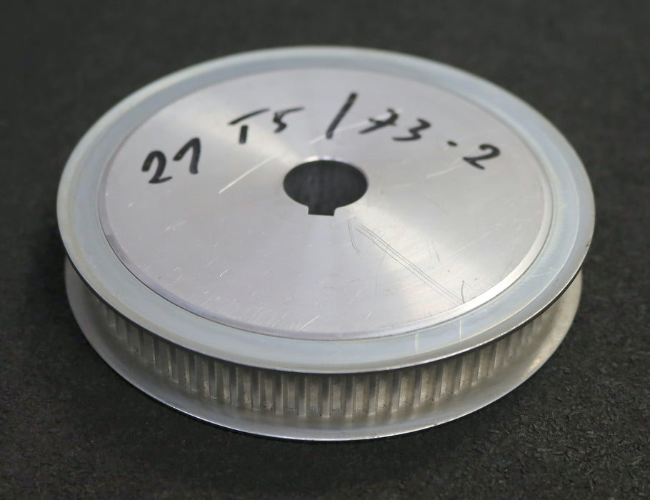 Bild des Artikels Aluminium-Zahnscheibe-Pulley-mit-beidseitiger-Bordscheibe-21-T5/73-Profil:-T5