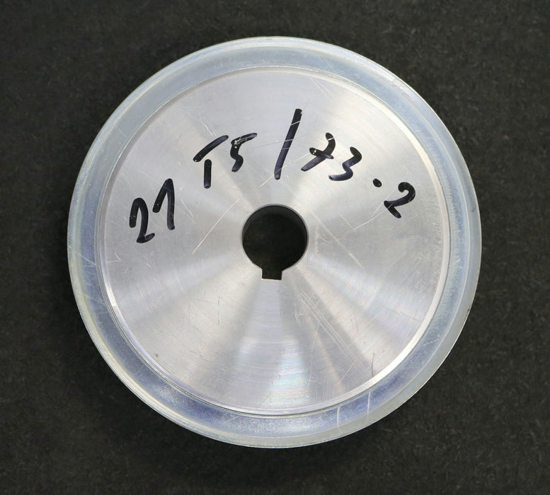 Bild des Artikels Aluminium-Zahnscheibe-Pulley-mit-beidseitiger-Bordscheibe-21-T5/73-Profil:-T5