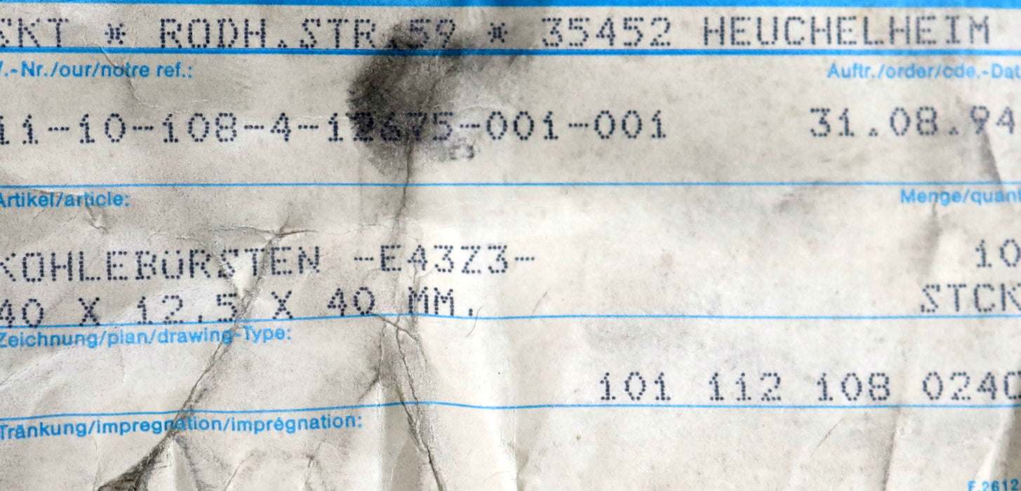 Bild des Artikels SCHUNK-Block-Kohlebürste-mit-zwei-Litzen-E43Z3-40x12,5x40mm(t-x-a-x-r)-unbenutzt