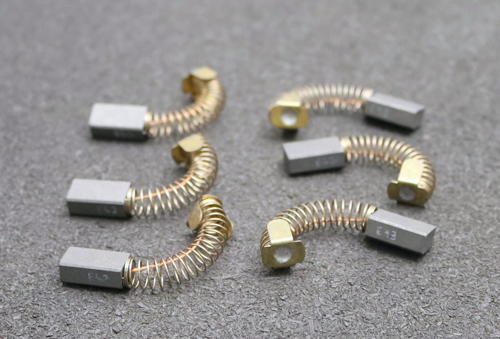 Bild des Artikels 6x-Kleinkohlebürste-E43-9x6x17,5mm-(t-x-a-x-r)-mit-Kabel,-Feder-und-Bügel