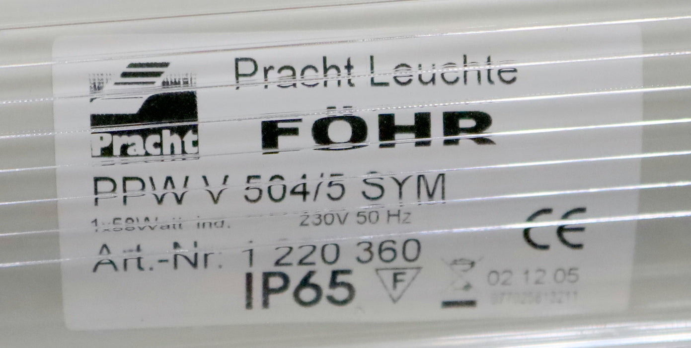 Bild des Artikels PRACHT-Feuchtraumleuchte-PPW-V-504/5-SYM-FÖHR-Art.-Nr:-1220360-IP65-1x-58W-230V
