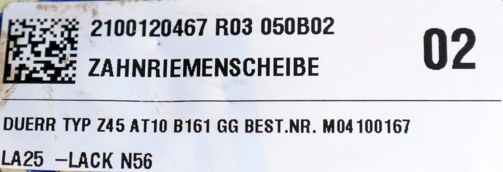Bild des Artikels DUERR-Stahl-Zahnriemenscheibe-toothed-pulley-AT10-45-Profil:-AT10-45-Zähne