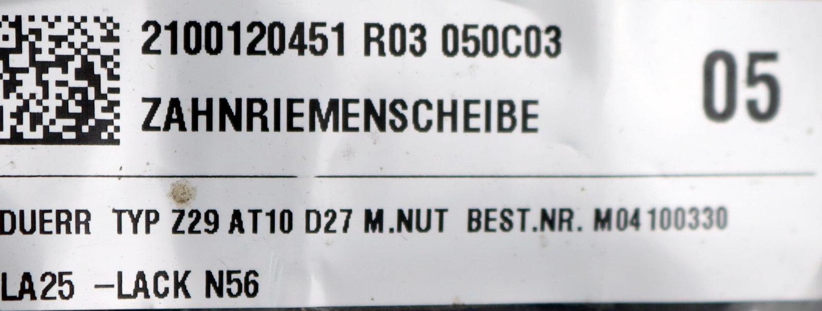 Bild des Artikels DUERR-Aluminium-Zahnriemenscheibe-toothed-pulley-beidseitige-Bordscheibe-AT10-29