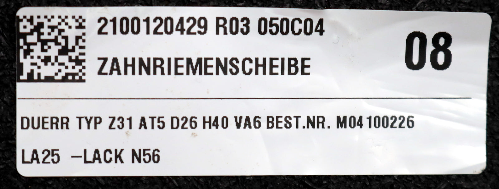 Bild des Artikels DUERR-Edelstahl-Zahnriemenscheibe-toothed-pulley-AT5-31-Profil:-AT5-31-Zähne