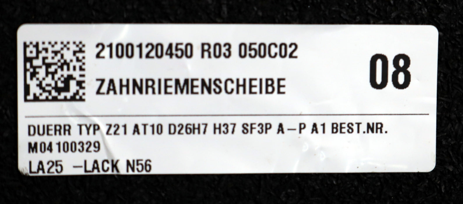 Bild des Artikels DUERR-Aluminium-Zahnriemenscheibe-toothed-pulley-AT10-21-Profil:-AT10-21-Zähne