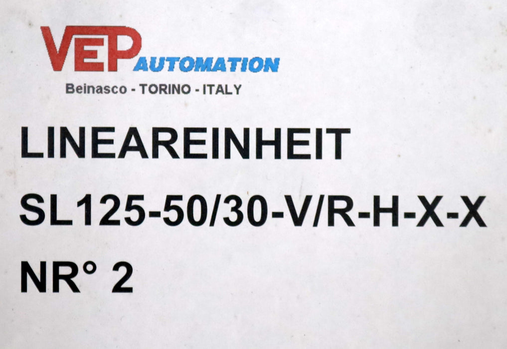 Bild des Artikels VEP-AUTOMATION-Lineareinheit--No.2-mit-Schlitten-SL125-50/30-V/R-H-X--Nr.-9903