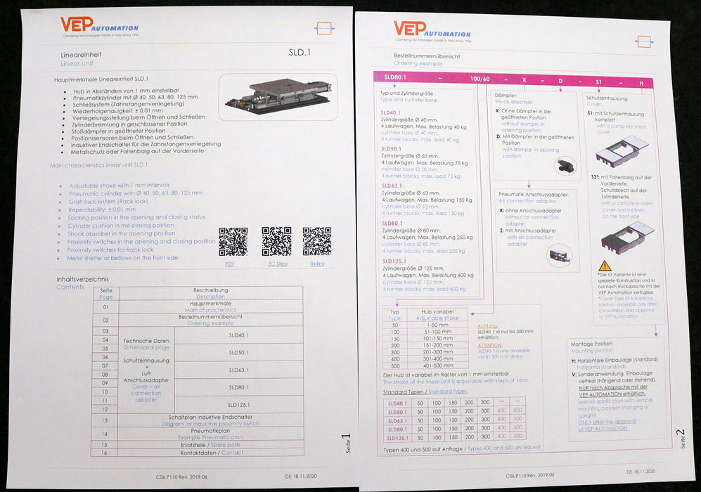 Bild des Artikels VEP-AUTOMATION-Lineareinheit--No.2-mit-Schlitten-SL125-50/30-V/R-H-X--Nr.-9903