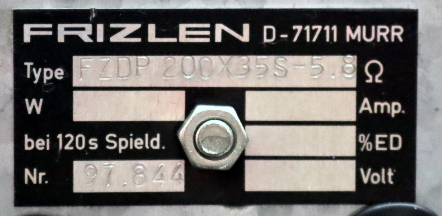 Bild des Artikels FRIZLEN-Rohrfestwiderstand-Bremswiderstand-FZDP-200x35-S--5.8-Ohm--gebraucht