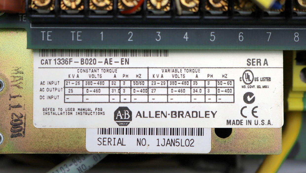 Bild des Artikels ALLEN-BRADLEY-Sensorless-Vector-1336-PLUS-II-CAT-1336F-B020-AE-EN-gebraucht