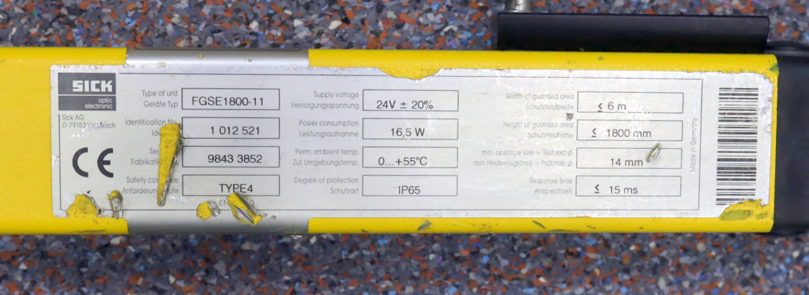 Bild des Artikels SICK-1-Set-Lichtschranken-14-FGS-Sender-+-Empfänger-FGSS1800-11-ID-1012520
