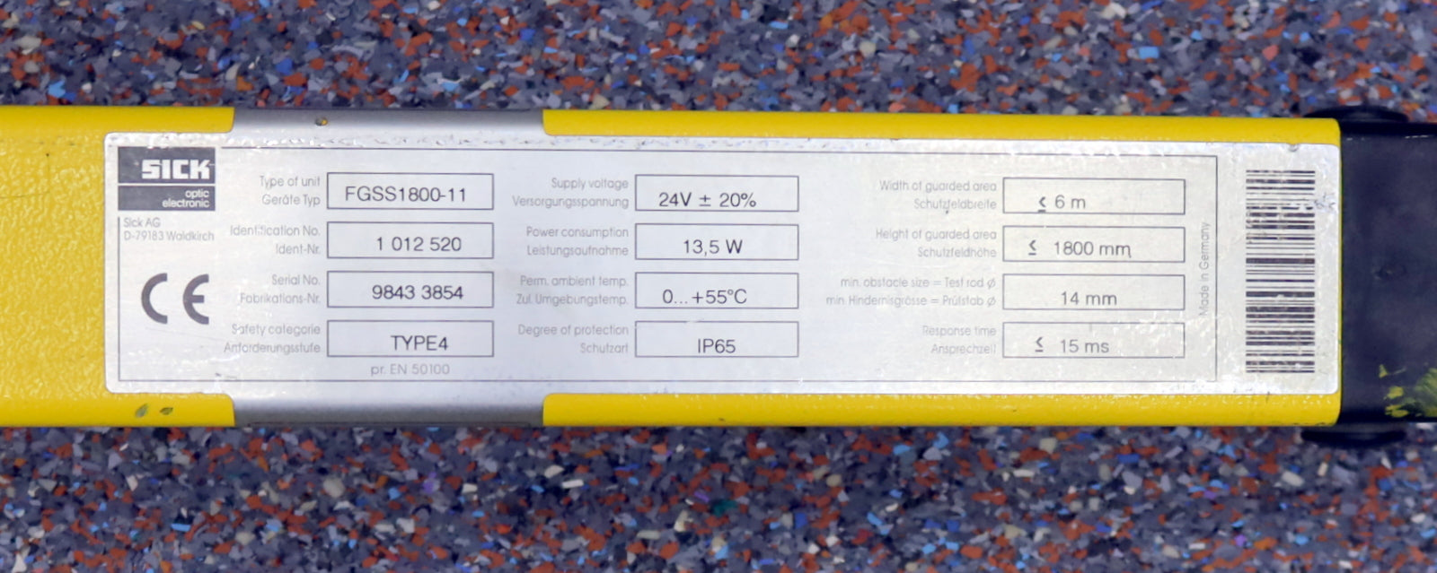 Bild des Artikels SICK-1-Set-Lichtschranken-14-FGS-Sender-+-Empfänger-FGSS1800-11-ID-1012520