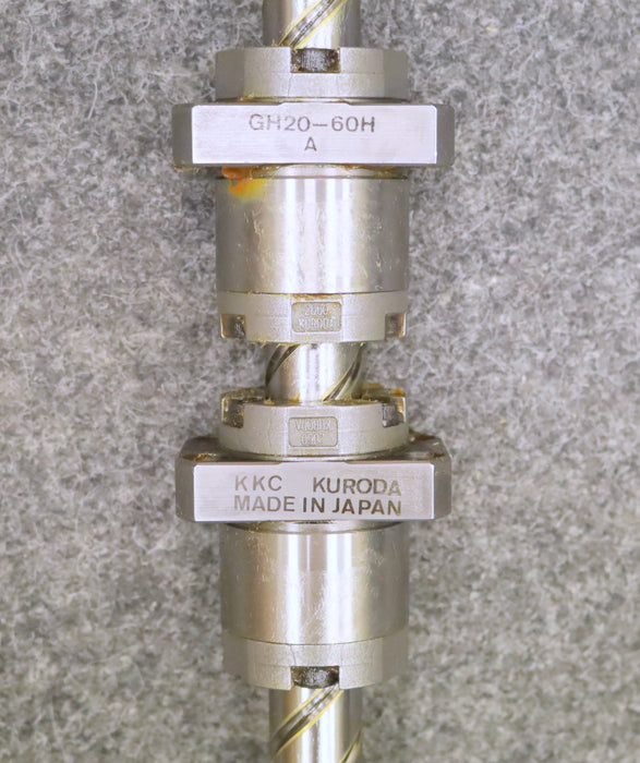 KURODA / JAPAN Kugelrollspindel mit 2x Mutter No. GH2060QS-BEZR-1500A 3-gängig