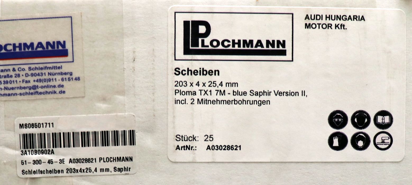 Bild des Artikels TASO-25x-Schleifscheiben-Ø-203x25,4x4mm-Ploma-TX1-7M-blue-Saphir-Schleifbr.:4mm