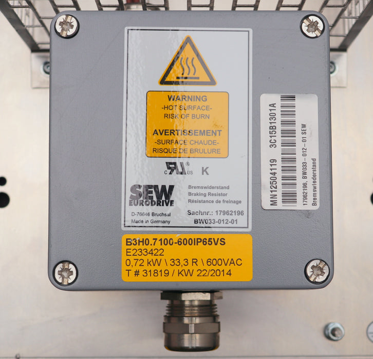 Bild des Artikels SEW-Bremswiderstand-Sach.Nr.-17962196-BW033-012-01-R=-33,3-Ohm-P=-0,72kW-600VAC