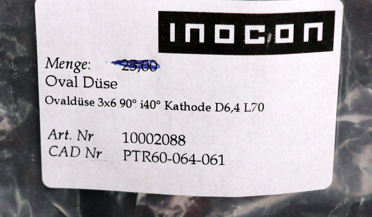Bild des Artikels INOCON-Oval-Düse-3x6-90°-i40°-Kathode-D6,4-L70-Material-Kupfer---unbenutzt