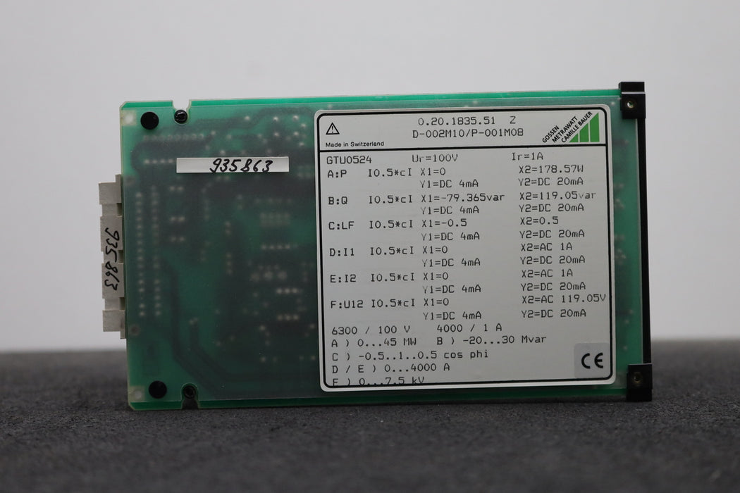 Bild des Artikels GOSSEN-METRAWATT-CAMILLE-BAUER-Einschubplatinensatz-zu-GU-D-002M10/P-001M08