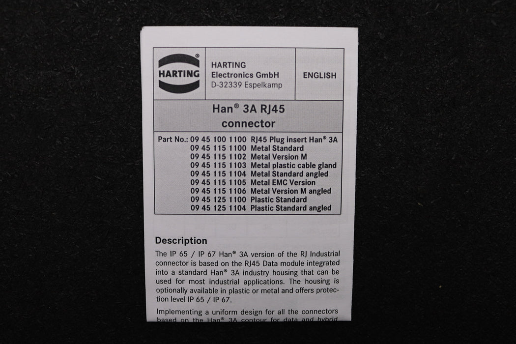 Bild des Artikels HARTING-Steckverbinder-Set-HAN-3A-RJ45-Connector-unbenutzt-in-OVP
