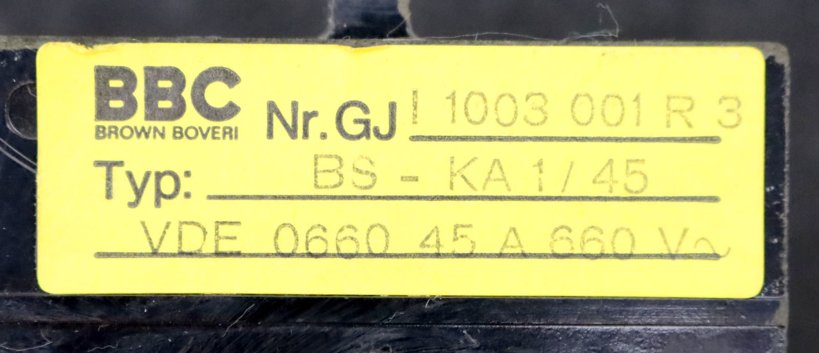 Bild des Artikels BBC-Stromklemme-BS-KA1/45-GJI1003001R3-45A-660VAC-mit-GJI1124003-gebraucht