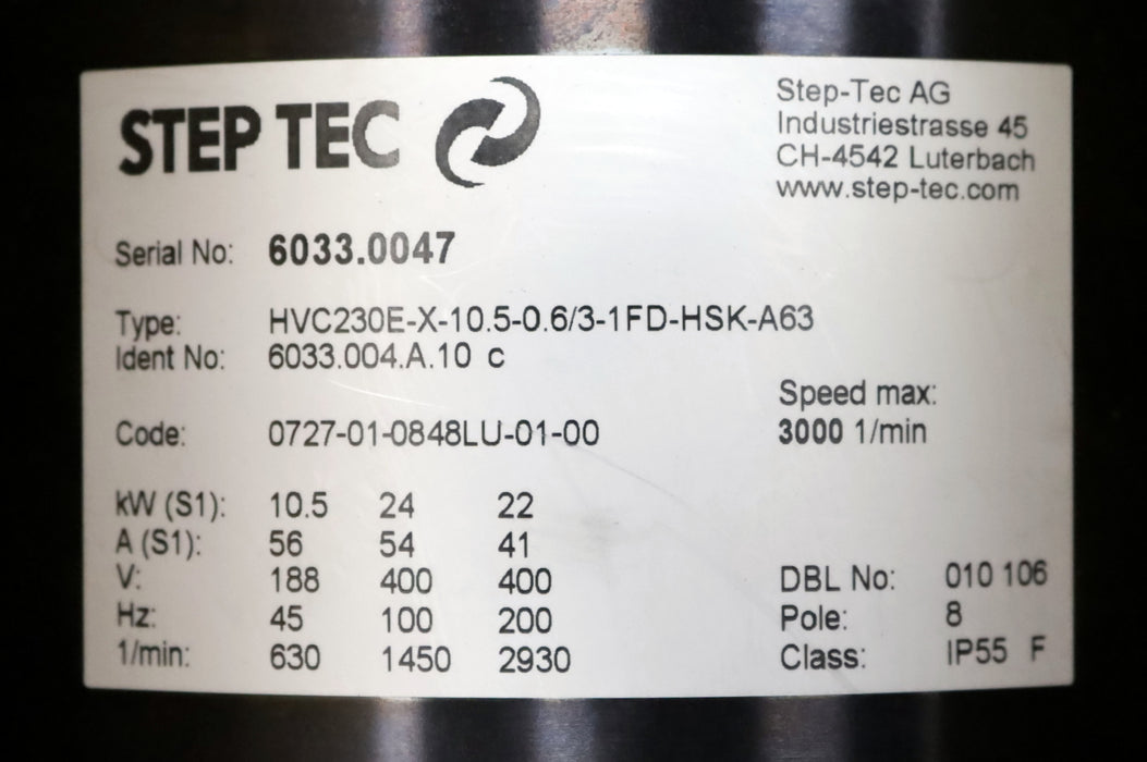 Bild des Artikels STEP-TEC-EMAG-Hochleistungsspindel-f.-EMAG-Type-HVC230E-X-10.5-0.6/3-1FD-HSK-A63