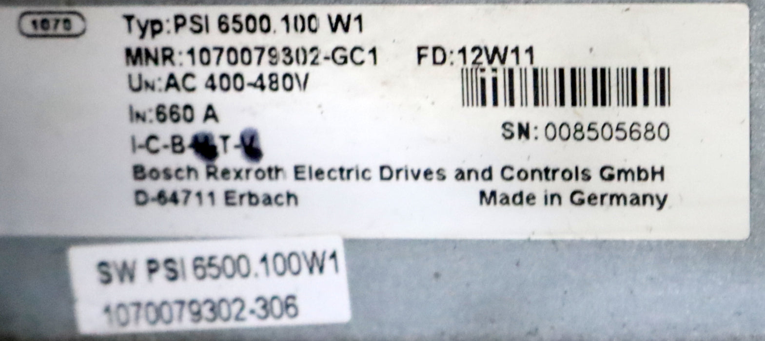 Bild des Artikels REXROTH-Frequenzumrichter-+-integrierte-Kühlung-PSI-6500.100.W1-UN=-400-480VAC
