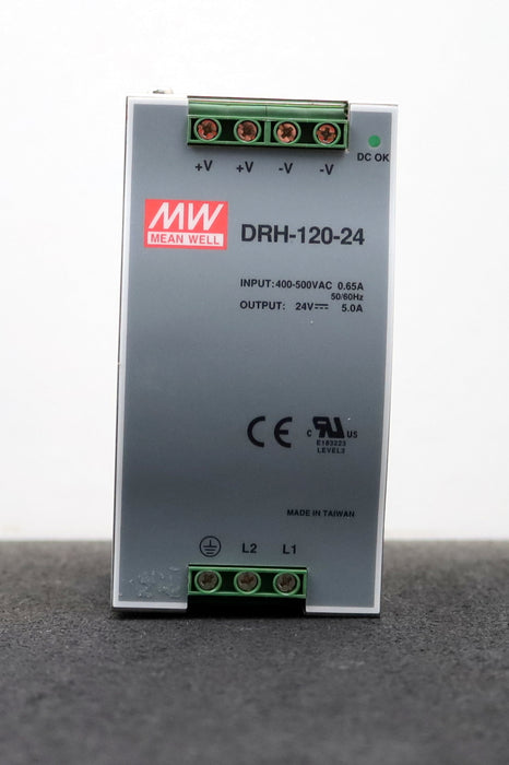 Bild des Artikels MEAN-WELL-Hutschienen-Netzteil-DRH-120-24-Input-400-500VAC-0,65A-50/60Hz
