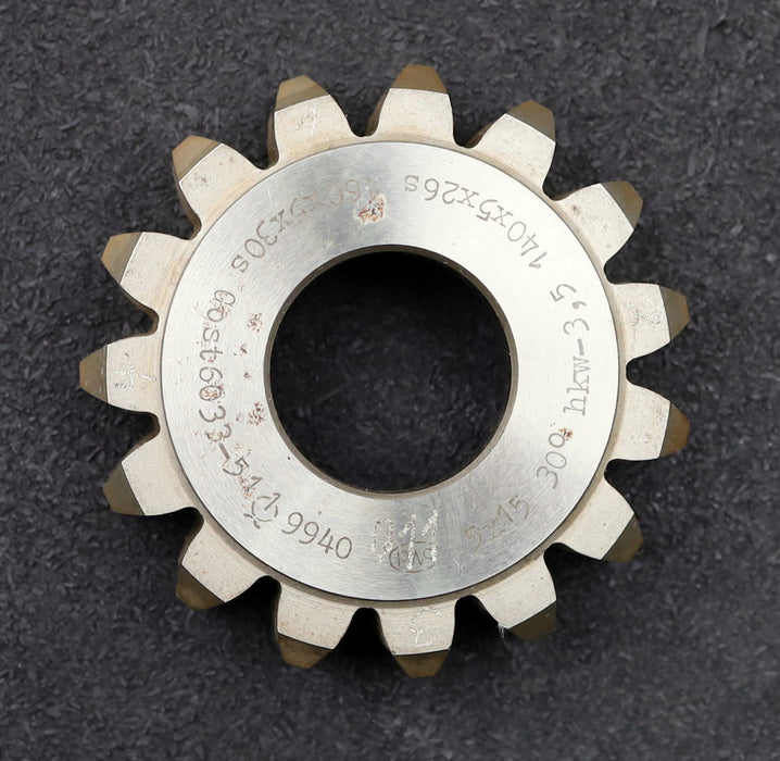 Bild des Artikels PWS-Scheibenschneidrad-für-Zahnwellen-DIN5480-m=5mm-EGW-30°-Z=15-Ø84x22xØ1-1/4"
