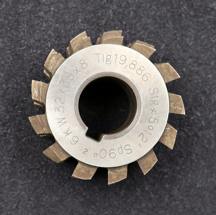 Bild des Artikels H.F.Schnicke-Keilwellen-Wälzfräser-spline-hob-6-Keile-32x38x8mm-mit-Höcker-LKN