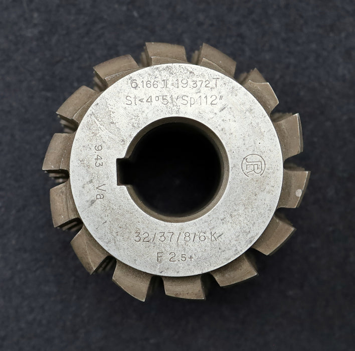 Bild des Artikels JER-Keilwellen-Wälzfräser-6-Keile-32x37x8mm-mit-Höcker-Fertigfräser-mit-LKN