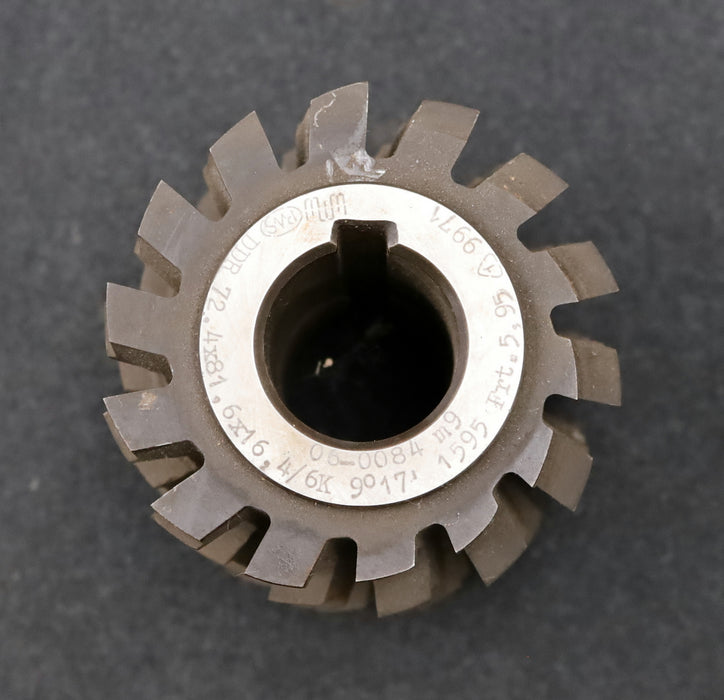 Bild des Artikels PWS-Keilwellen-Wälzfräser-spline-hob-6-Keile-72,4x81,6x16,4mm-mit-Höcker-1gg.-Re