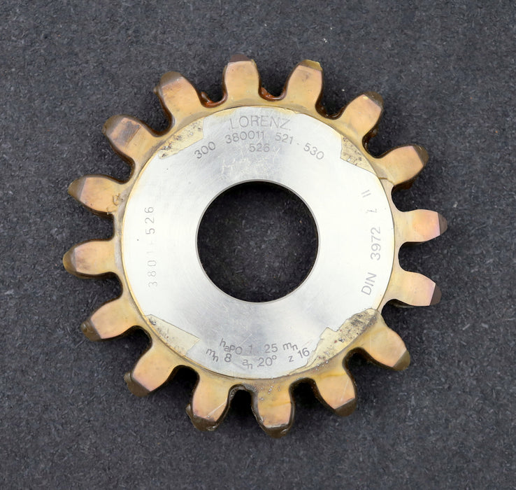 Bild des Artikels LORENZ-Scheibenschneidrad-gear-shaper-m=-8mm-EGW=-20°-Z=-16-haP0-1,25mn
