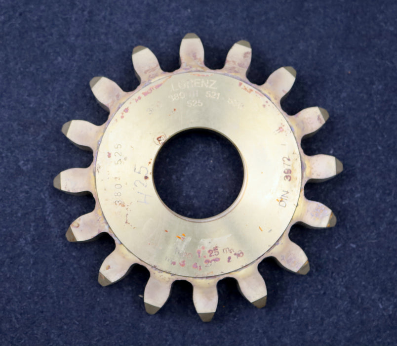 Bild des Artikels LORENZ-Scheibenschneidrad-gear-shaper-m=-8mm-EGW=-20°-Z=-16-haP0-1,25mn-BP-II