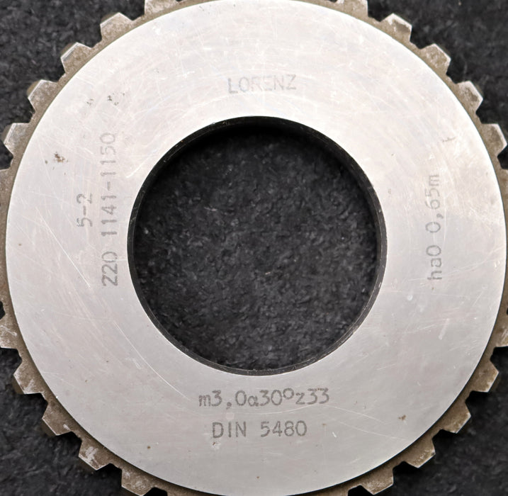Bild des Artikels LORENZ-Scheibenschneidrad-gear-shaper-m=-3mm-30°-EGW-Z=-33-hkw-0,65m-gebraucht