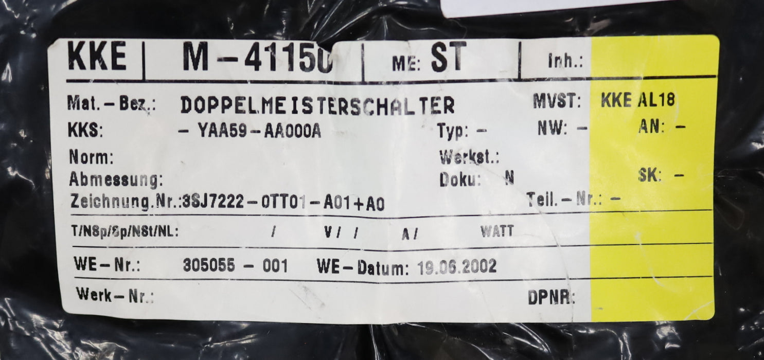 Bild des Artikels SIEMENS-Doppel-Meisterschalter-3SJ7222-0TT01-A01+A0-2x-125/220/380VAC