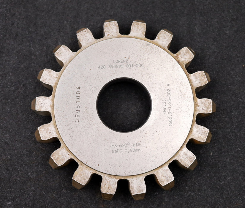 Bild des Artikels LORENZ-Scheibenschneidrad-gear-shaper-m=-8mm-EGW=-20°-Z=-18-Ø160-x-24-x-Ø-1-3/4"