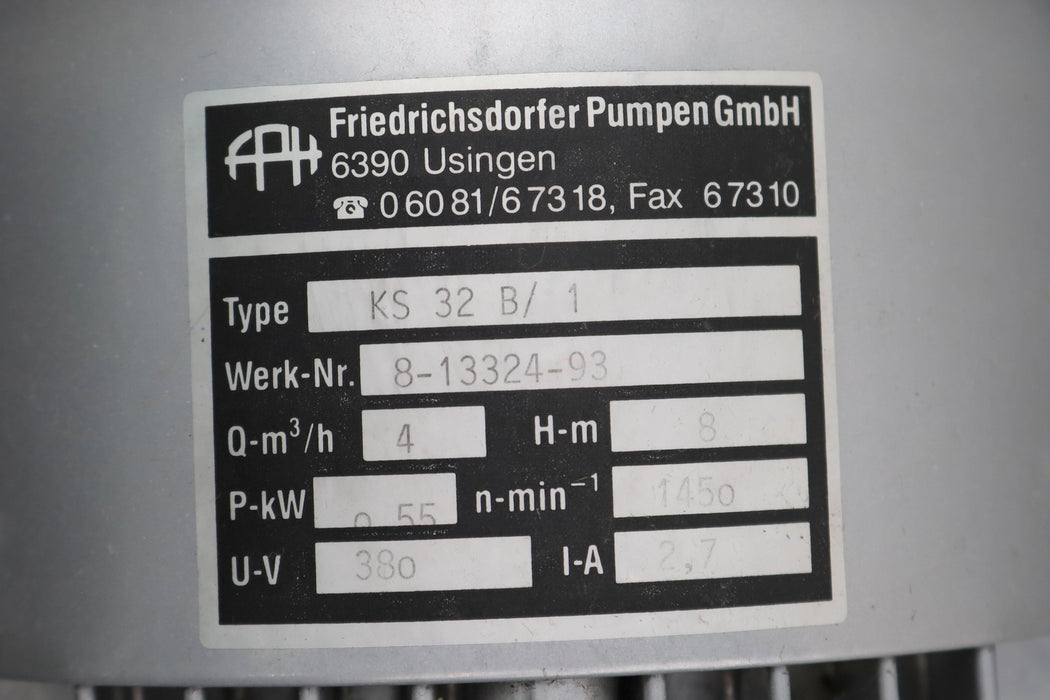 Bild des Artikels FRIEDRICHSDORFER-PUMPEN-Wasser-Pumpe-mit-Motor-HS-32-B/-1-Q=-4m³/h-H=-8m