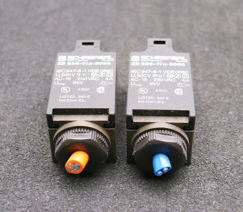 Bild des Artikels SCHMERSAL-2x-Positionsschalter-ZS-236-11z-2056-4A-230VAC-VDE0660-AC-15-Uimp-6kV
