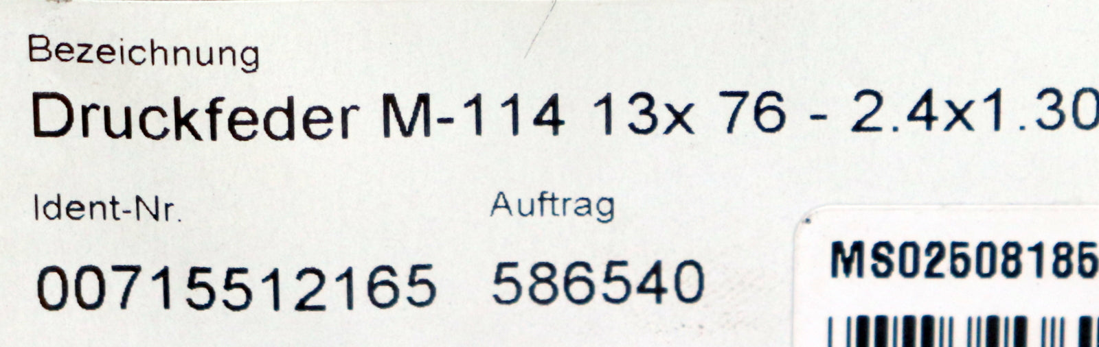 Bild des Artikels ECKOLD-35x-Druckfeder-M-114-Ident-Nr.-00715512165-13x76-2,4x1,3-unbenutzt