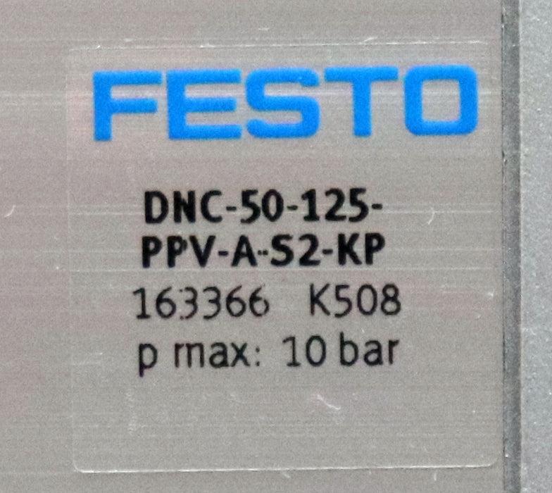Bild des Artikels FESTO-Normzylinder-DNC-50-125-PPV-A-S2-KP-Nr.-163366-Hub-125mm-pmax.-10bar